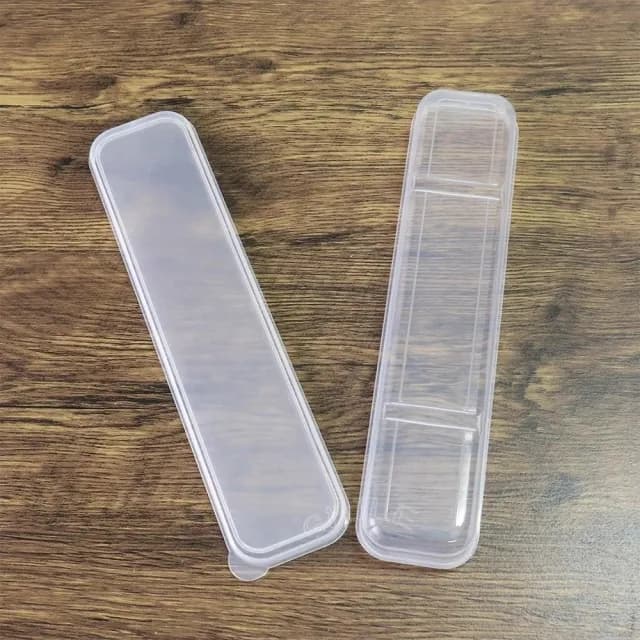 透白環保餐具盒筷盒收納盒可放23cm筷子