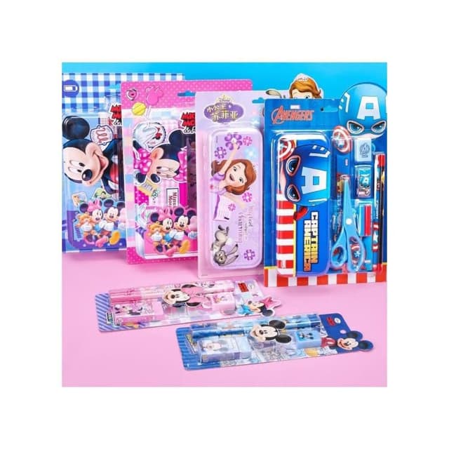 【Disney】冰雪奇緣 迪士尼 公主系列 米奇 文具組 交換禮物 聖誕禮物文具組 禮物 鉛筆 膠水 剪刀 尺 禮物