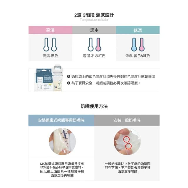 【MOTHER-K】溫感拋棄式奶瓶袋 25入澄石藥局✚實體店面