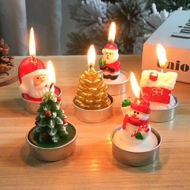 聖誕節蠟燭 三個一組 實拍+台灣出貨 彩繪蠟燭 聖誕節裝飾 聖誕節 佈置 聖誕禮物情人節表白求婚道具 HW46