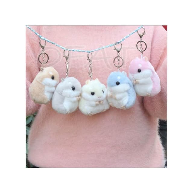 台灣  可愛倉鼠鑰匙圈 毛絨玩具 公仔卡通 鑰匙扣 玩偶包包吊飾 掛件 倉鼠吊飾 婚禮小物 生日禮物 HL76