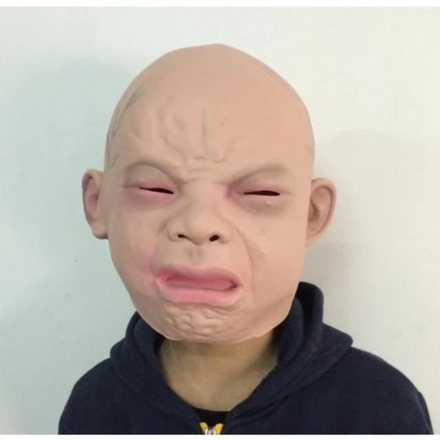 嬰兒面具 哭臉面具 嬰兒哭臉面具 萬聖節 聖誕節 交換禮物 生日禮物 派對裝扮 尾牙變裝 HT12