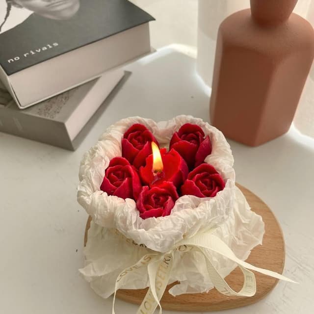 【All In Home 窩在家】浪漫玫瑰優雅蠟燭(生日聖誕交換女友女生情人禮物香氛蠟燭)