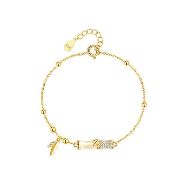 【Paiya 派亞】s925純銀竹節手鏈鍍18K金感節節升手飾合田美玉送女友情人節禮物交換禮物/聖誕禮物/送禮