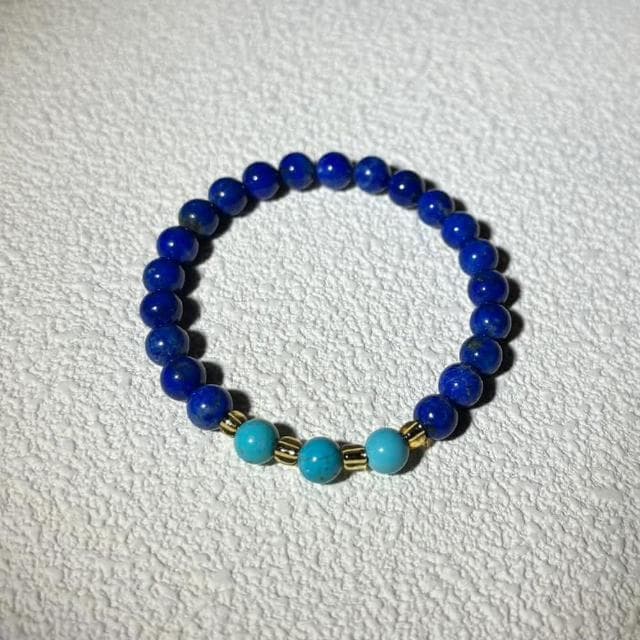 【Paiya 派亞】原創設計師6mm青金石綠松石圓珠手串手環手鏈
