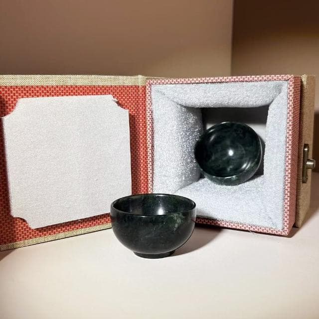 【Paiya 派亞】出貨時間10天藏玉藥王石杯黑綠玉墨玉茶杯橄欖綠玉隕石帶磁性茶具酒杯有禮盒