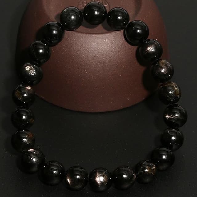 【Paiya 派亞】7-12MM金運石貓眼銀線金運石圓珠串手鏈男女款飾品單圈手串