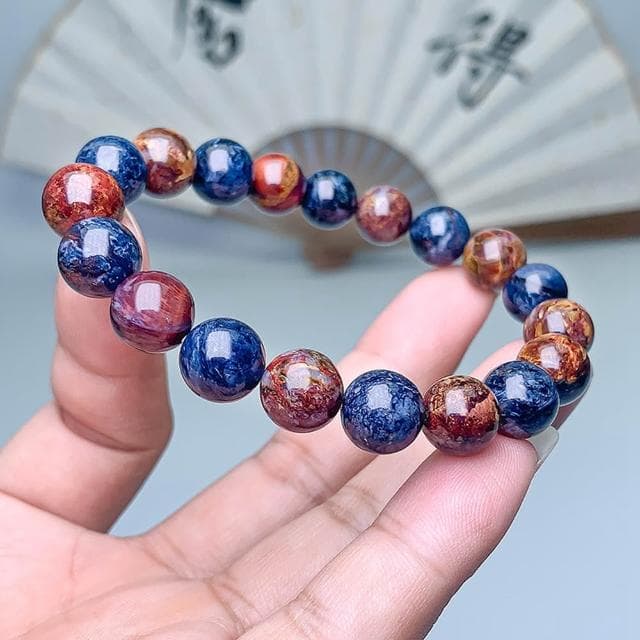 【Paiya 派亞】多彩彼得石手鏈彩彼得石地圖油畫圓珠串手鏈