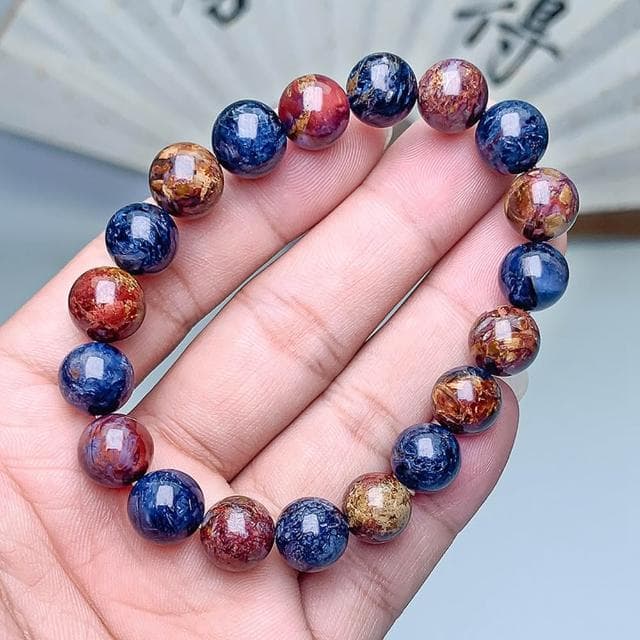 【Paiya 派亞】多彩彼得石手鏈彩彼得石地圖油畫圓珠串手鏈