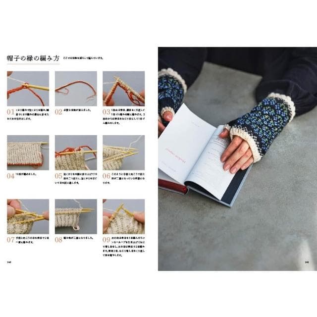 日文書 用設得蘭羊毛編織50款花卉圖案手套 花の編み込み手袋50 Knitting Pattern　シェットランドウールで編む冬小物
