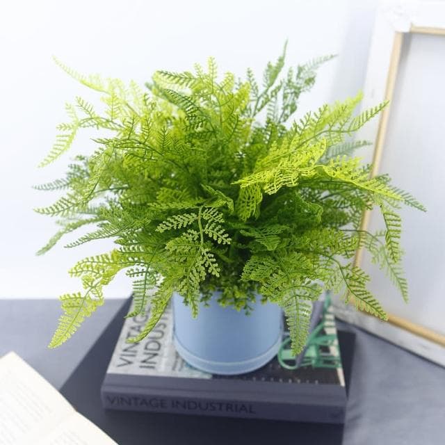 【HUGO DECO 榆果傢飾】高擬真波斯頓蕨皮革籃植栽人造植栽/仿真植物/綠化/佈置