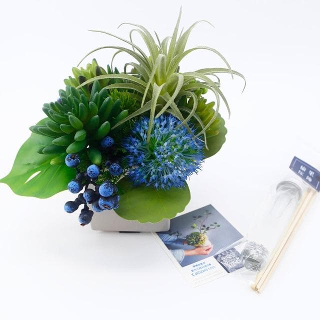 【HUGO DECO 榆果傢飾】空氣鳳梨多肉香氛植栽(擬真植物/人造盆栽/綠化/佈置/禮物)