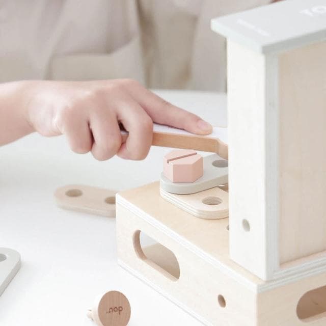 日本 dou toy Dou Book 系列  木製工具箱零件組(兒童節、生日禮物、週歲禮、木製玩具)
