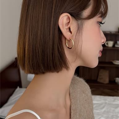 【HaNA 梨花】訂製款東大門空運直送．松本惠奈款S925銀萬年搭配BI備圈圈耳環 現+預(現+預)