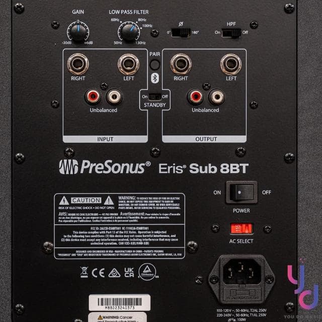 【Presonus】Eris SUB 8 BT 最新版本(重低音 藍芽 音響 喇叭 公司貨 低音炮 公司貨)