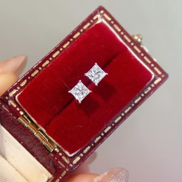 【WhiteKuo】18K培育鑽石經典耳環系列(18k 培育鑽石 耳環 經典)