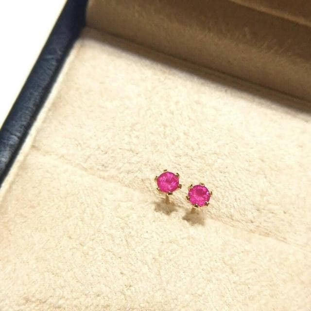【WhiteKuo】WhiteKuo18K藍寶石紅寶石祖母綠六爪耳釘耳針耳環
