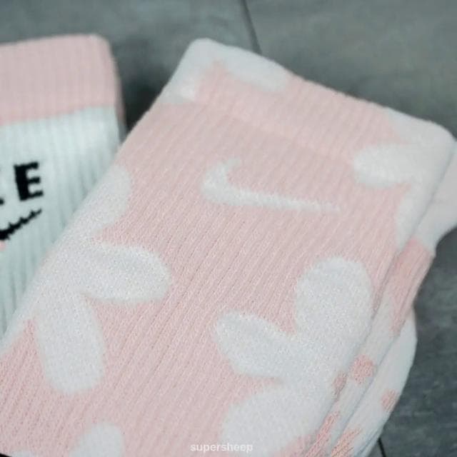 【NIKE 耐吉】Nike Everyday Plus 日本 櫻花 襪子 粉紫白 長襪 DH6297-904女款 櫻花襪交換禮物