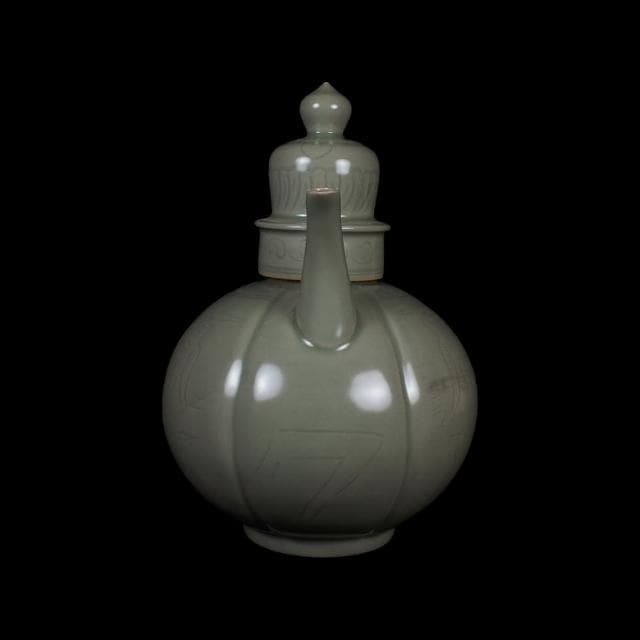 《博古珍藏》五代 越窯秘色瓷執壺 早期收藏 老件茶壺瓷器 博物館級文物