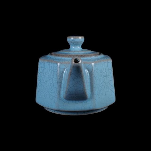 《博古珍藏》宋 汝窯天青釉茶壺 老件茶具瓷器 博物館級文物