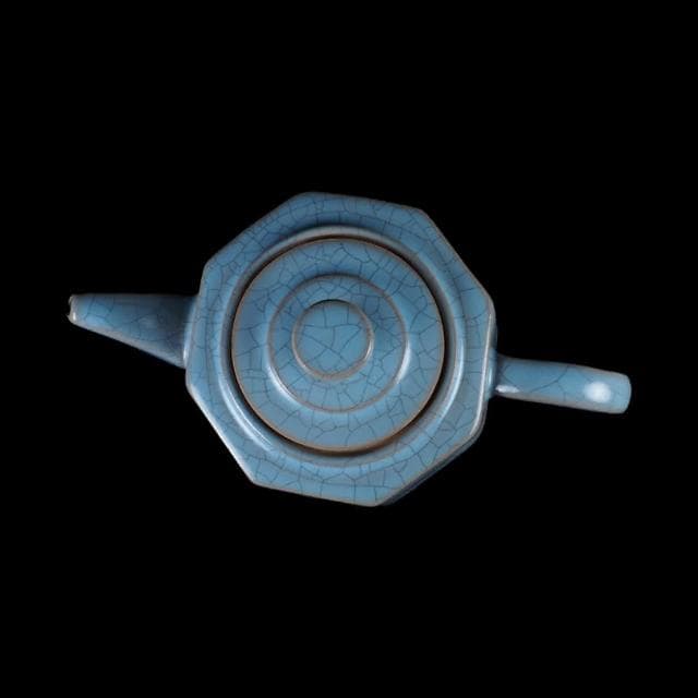 《博古珍藏》宋 汝窯天青釉茶壺 老件茶具瓷器 博物館級文物