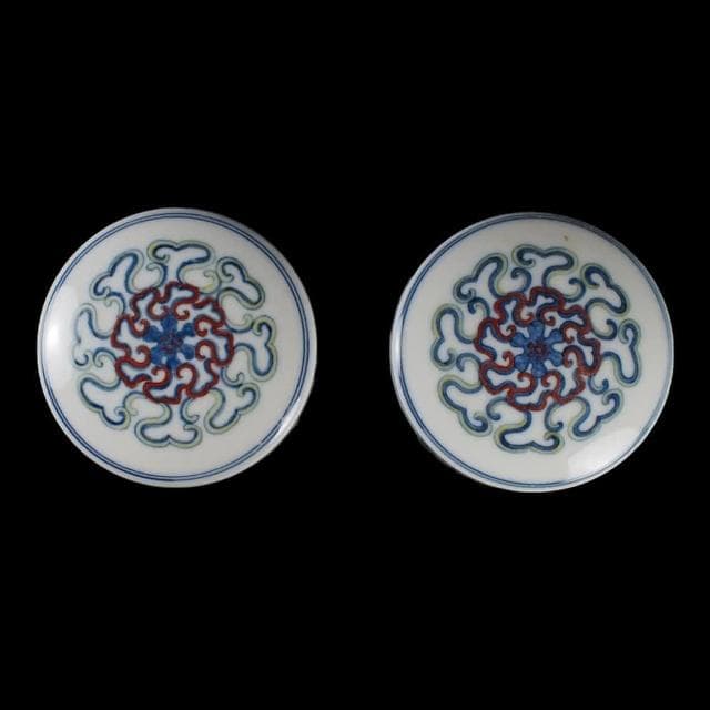 《博古珍藏》明成化 天字款 鬥彩斗彩藤瓜果龍紋蓋罐一對 早期收藏 老件茶葉罐瓷器