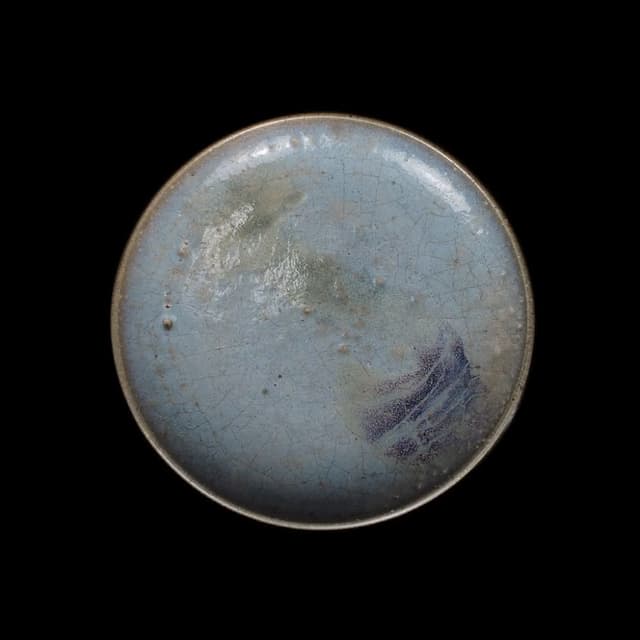 《博古珍藏》元 鈞窯天青釉紫紅斑圓洗 早期收藏 老件瓷器 博物館級文物