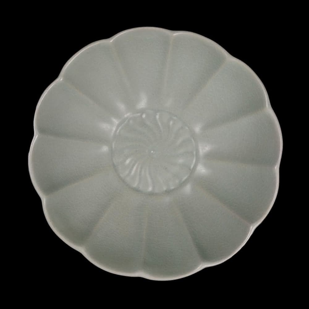 《博古珍藏》宋 汝窯青瓷梅花口碗 早期收藏