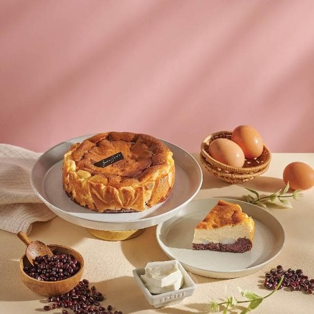 【Bonbons】Bonbons 多層次夾餡乳酪蛋糕！六吋萬丹紅豆麻糬巴斯克(蛋糕、乳酪、彌月、禮盒、紅豆)