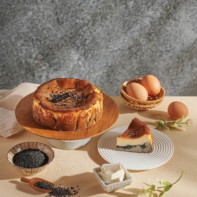 【Bonbons】Bonbons 多層次夾餡乳酪蛋糕！六吋黑芝麻巴斯克(蛋糕、乳酪、彌月、禮盒、芝麻)