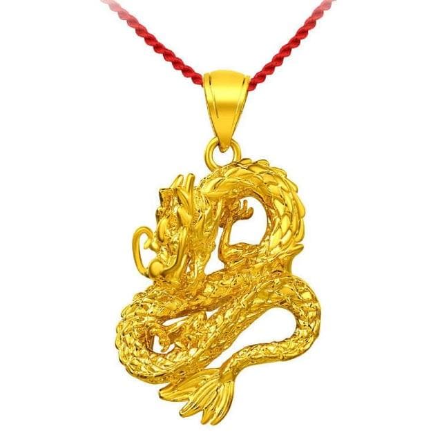 💕金龍吊墜💕(贈黑繩+禮盒) 男女 金龍 龍年 金飾 項鏈 仿金飾品 金項鍊 龍形金吊墜 生日禮物