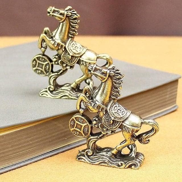 純銅馬擺件 黃銅實心招財進寶 馬案頭工藝品 擺飾古玩 老銅器小禮物 中式復古工藝品 銅雕品 台灣出貨 附發票