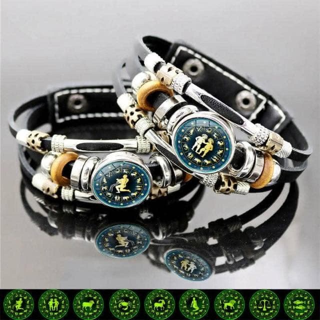 夜光12星座手鏈 情侶鍊生日禮物 十二星座個性手飾 手工多層串珠手環 台灣出貨 附發票