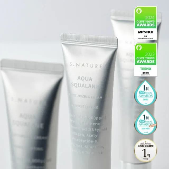 【S.NATURE】水感保濕角鯊烷保濕霜 (((角鯊烷 oliveyoung nature 保濕面霜 面霜 乳霜 乳液 保濕 s.nature 庶務客)))