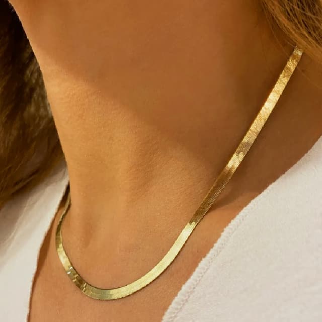 【CReAM】Clara 歐美冷淡4mm 扁細蛇鍊 鎖骨鍊 男女項鍊(生日 禮物 送禮 禮盒)