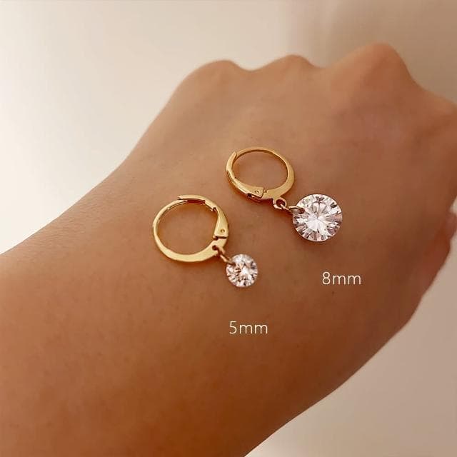 【CReAM】Gentry 簡約氣質單顆鑽飾亮鑽鋯石女耳環 金色(新年 過年 送禮 禮物)