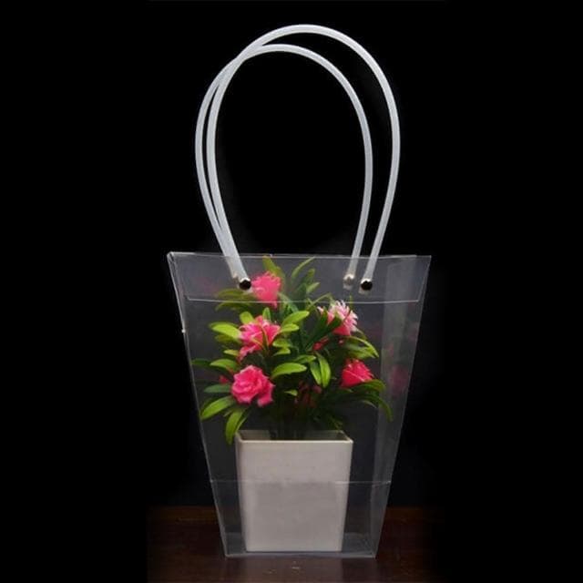 植物提袋 花袋 / 頂小號 / PP透明 梯形 花束包裝袋 防水袋 花藝袋 鮮花袋 盆栽袋