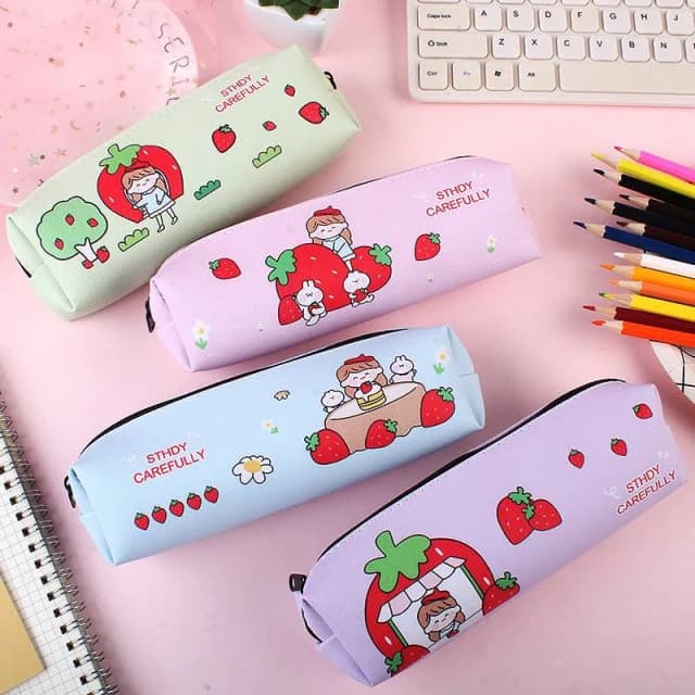 憶香許快樂購 學生 聖誕禮品 獎品 禮物 期末獎品 卡通 草莓 女孩 筆袋 收納袋 文具 鉛筆盒