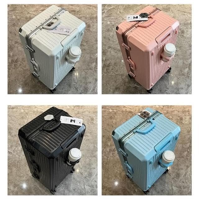 26寸胖胖箱大容量鋁框行李箱 多功能 拉桿箱 減震剎車 萬向輪旅行箱子 防刮登機箱(行李箱 旅行箱 登機箱 鋁框 拉鍊 現貨 拉桿箱 胖胖箱 大容量)