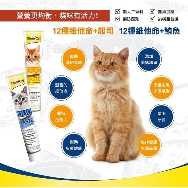 【Gimpet 竣寶】雙效維他命膏 50g 維他命鮪魚 維他命起司 (貓咪保健 補充維他命 貓咪保養品)