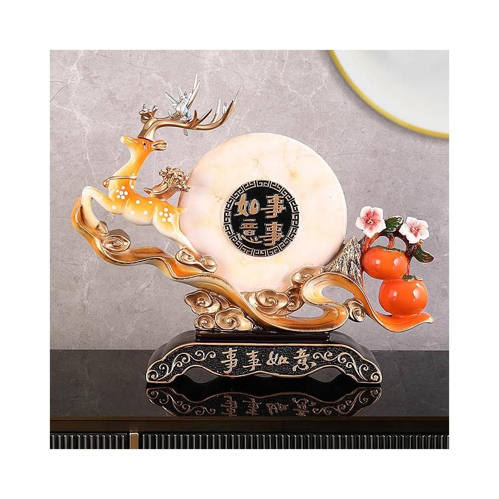🚀台灣出貨&嚴選品質✨ 高檔中式如意樹脂擺件客廳玄關酒櫃工藝飾品送朋友搬新家禮物