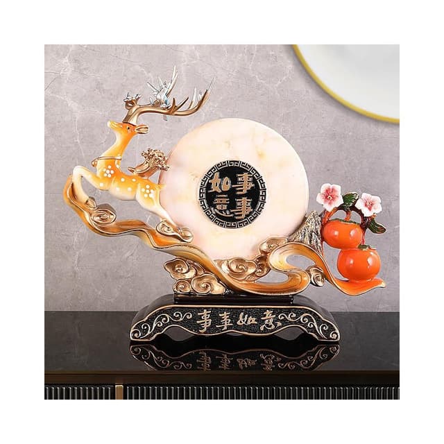 🚀台灣出貨&嚴選品質✨ 高檔中式如意樹脂擺件客廳玄關酒櫃工藝飾品送朋友搬新家禮物