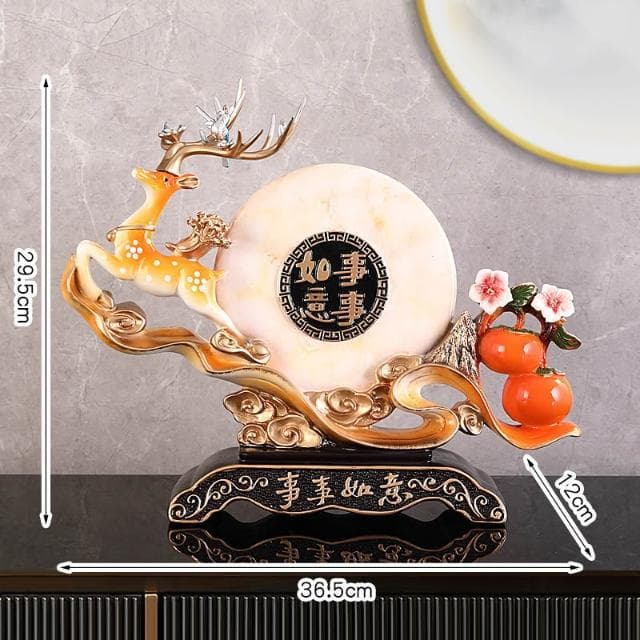 🚀台灣出貨&嚴選品質✨ 高檔中式如意樹脂擺件客廳玄關酒櫃工藝飾品送朋友搬新家禮物