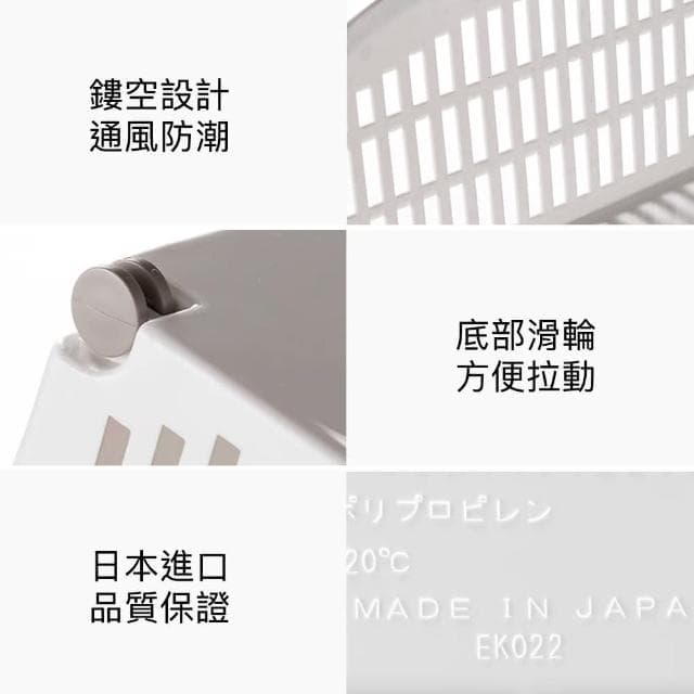 日本進口-YAMADA通風收納置物盒附輪冰箱收納/文具收納/保養品化妝品收納