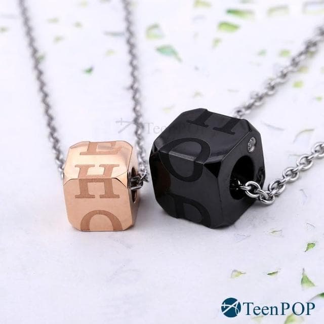 【ATeenPOP】情侶項鍊 對鍊  珠寶白鋼 方糖情人 Hope 單個價格 情人節禮物 AC6045