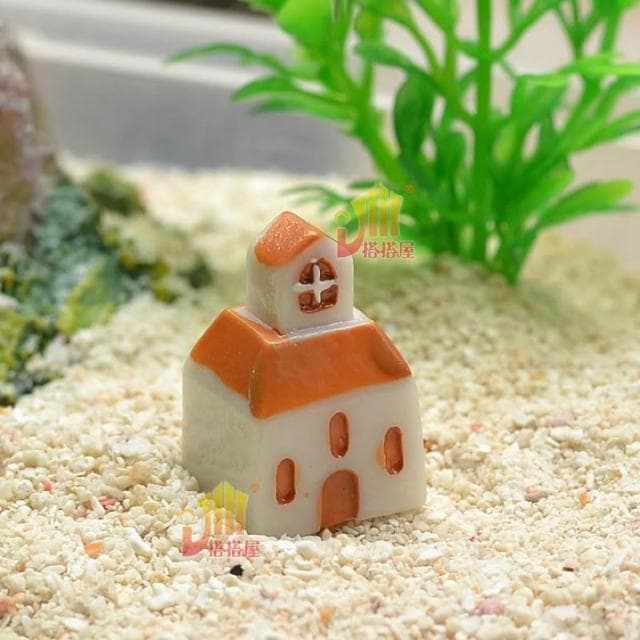佳音書坊/園藝 牧師花藝系列：教堂小屋微景觀迷你房子模型配件素材苔蘚佈景多肉植物小盆栽