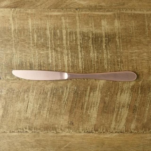 高級霧面粉紅玫瑰金質感不鏽鋼餐刀 (交換禮物 聖誕禮物 日本製 新潟燕三条 古英式廚房 刀子)