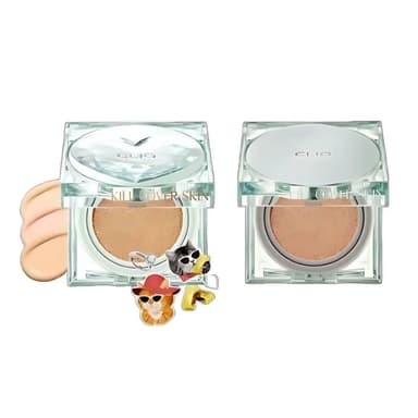 【CLIO 珂莉奧】防沾染柔焦氣墊粉餅SPF 50+PA+++ (一盒2蕊 綠盒 貓咪 特別版 遮瑕 粉餅 柔焦 交換禮物 Rlaso）