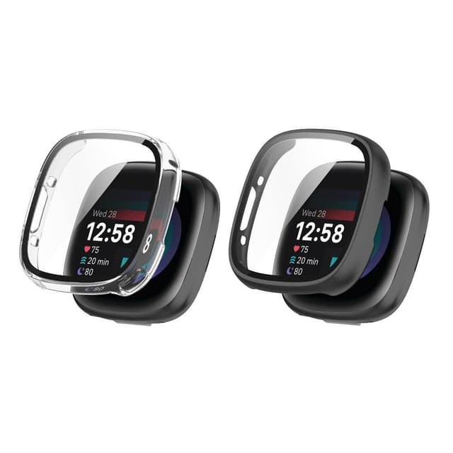 PC+鋼化玻璃一體錶殼 Fitbit Versa 4 / Sense 2 全包 手錶 保護殼 硬殼保護殼 硬殼