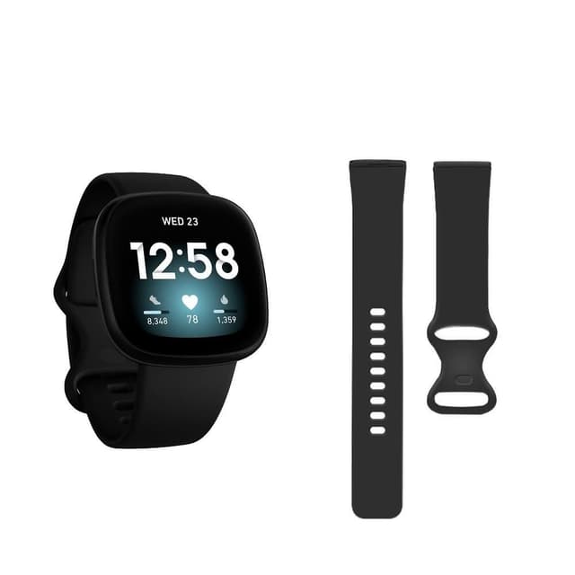 矽膠錶帶 適用 Fitbit Versa 3 4 sense 1 2 錶帶寬度 23mm 運動手環 手錶 替換 純色腕帶錶帶 替換帶